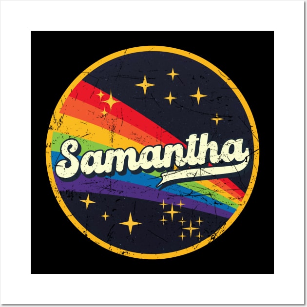 Samantha // Rainbow In Space Vintage Grunge-Style Wall Art by LMW Art